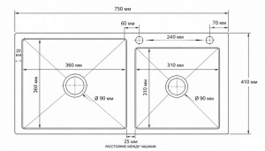 Backer Duo 750-41047 INOX Backer Кухонная мойка Backer Duo 750-41047 INOX Backer Кухонная мойка
