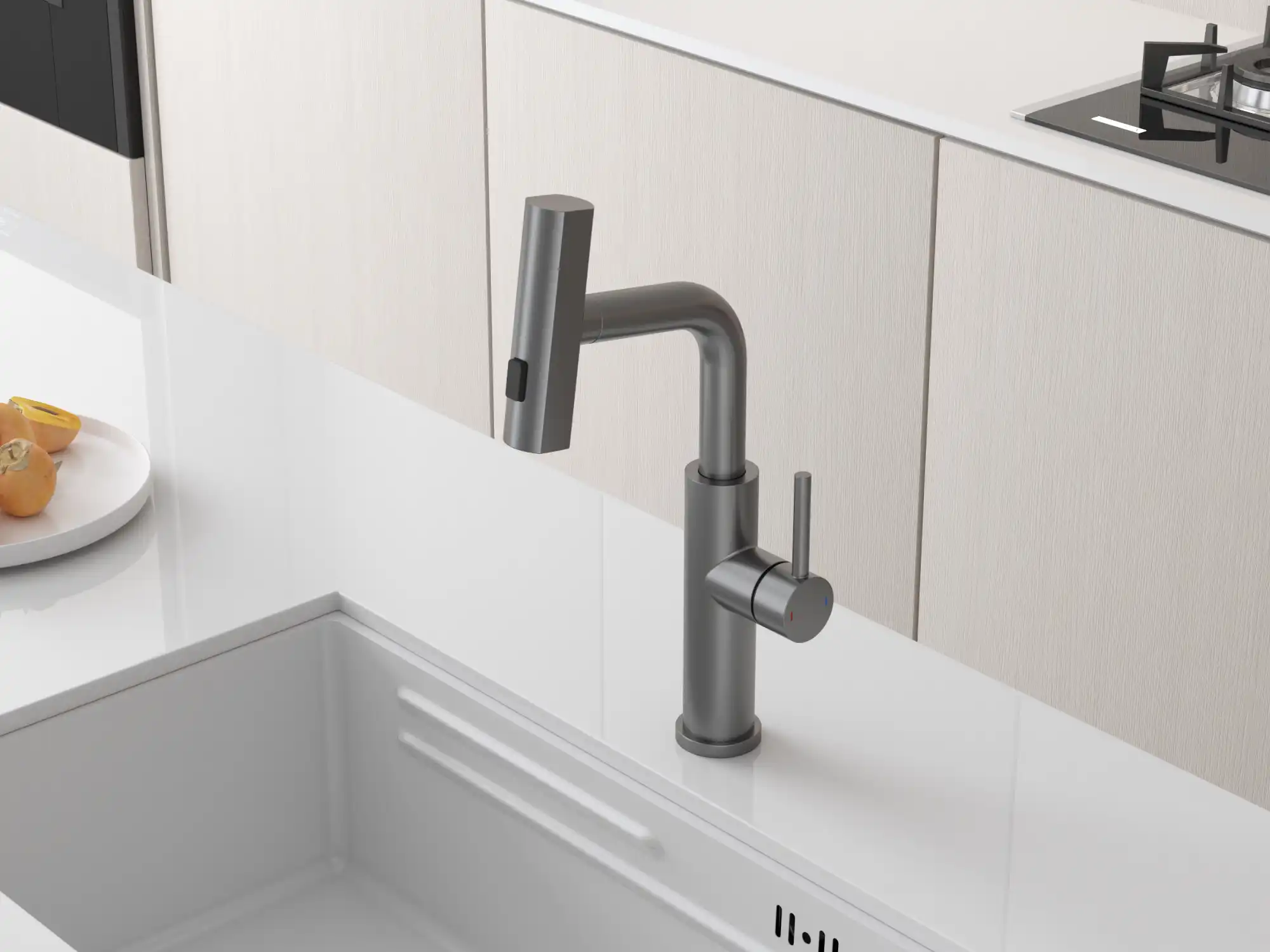 Backer RAF 3281 GUN GREY Кухонный кран Backer RAF 3281 GUN GREY Кухонный кран