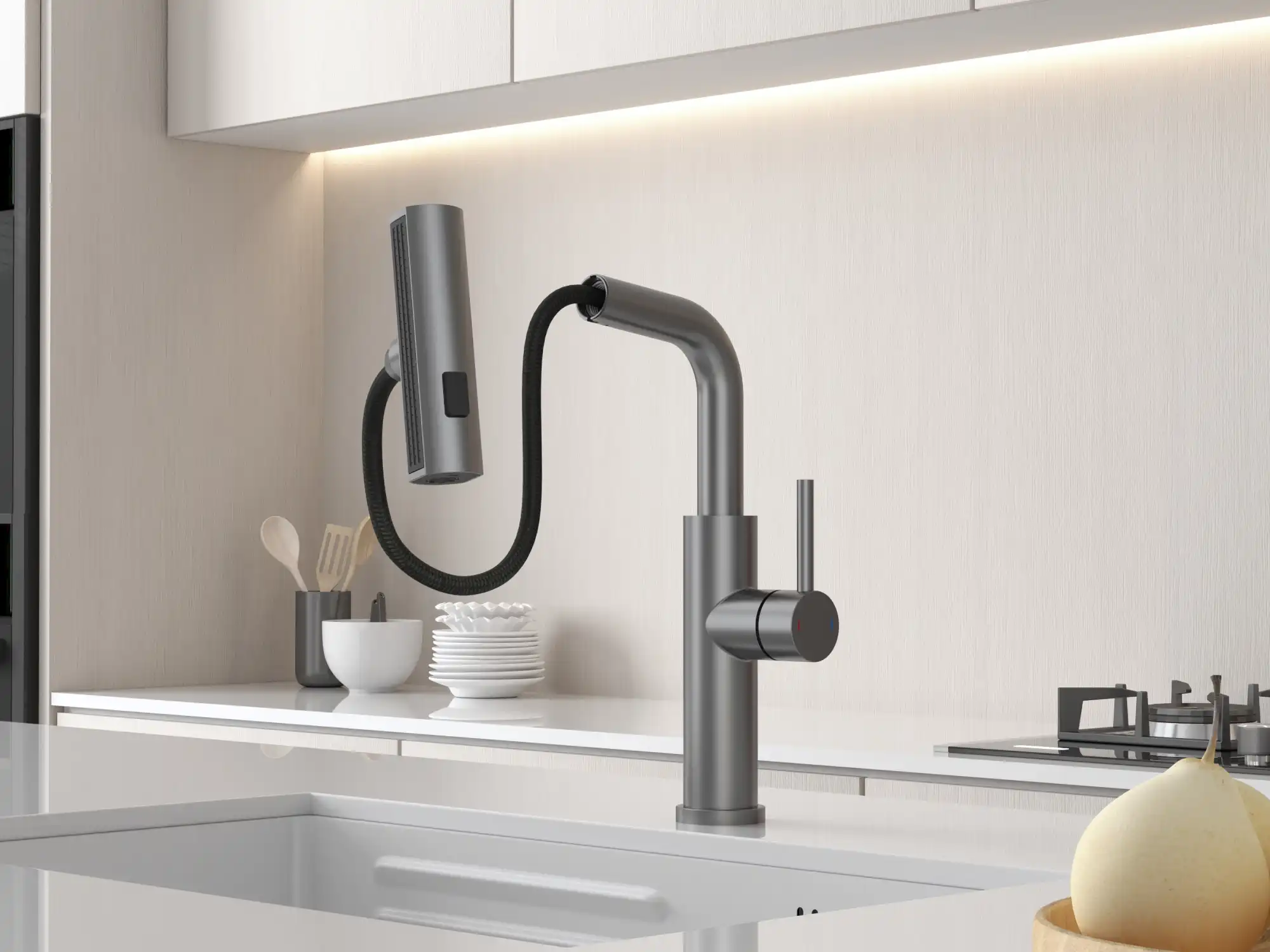 Backer RAF 3281 GUN GREY Кухонный кран Backer RAF 3281 GUN GREY Кухонный кран